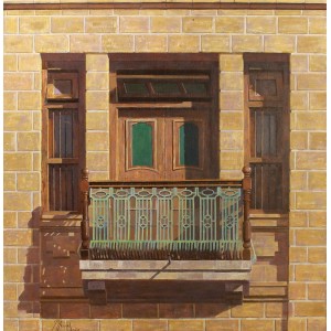 S. M. Fawad, Farrier Hall, 30 x 31 Inch, Oil on Canvas, Realistic Painting, AC-SMF-128